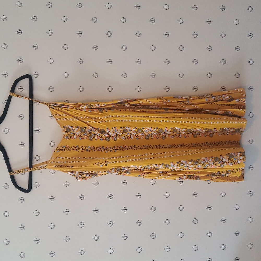 Old Navy Large Yellow Floral Fit & Flare Cami Dress